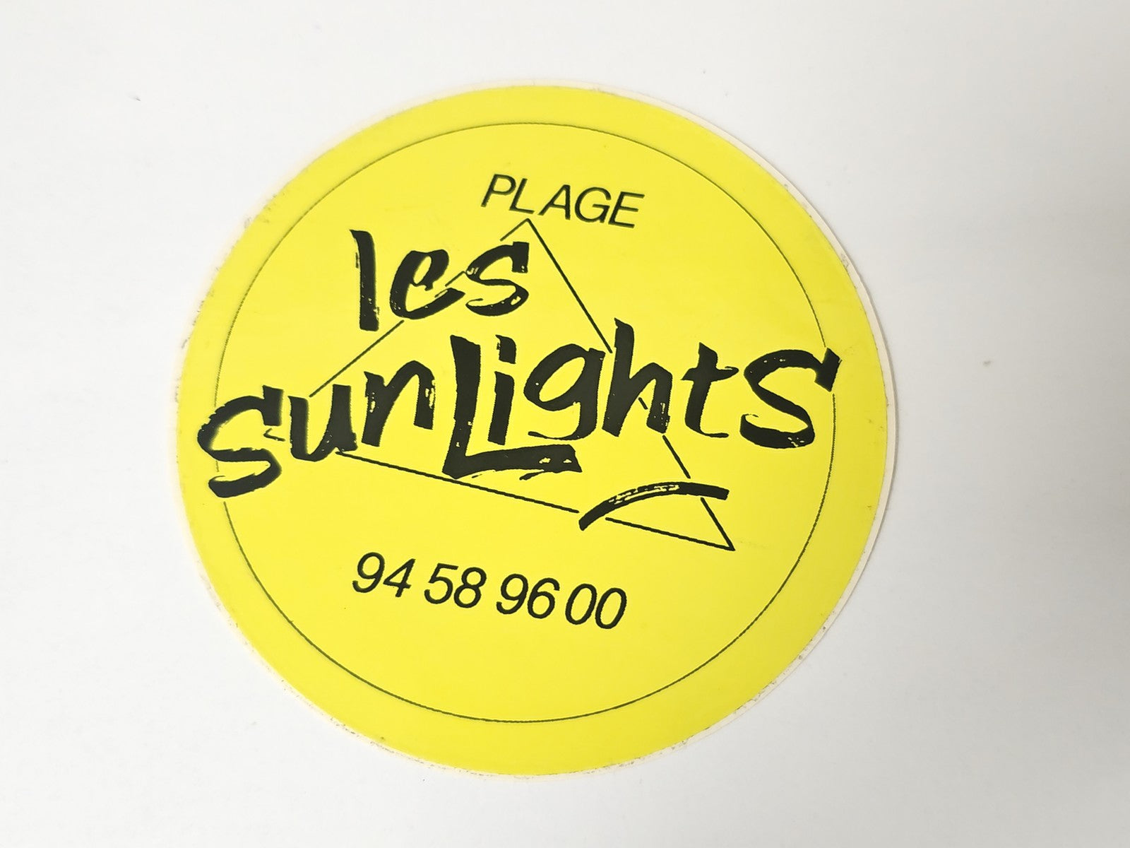 Vintage autocollant publicitaire ancien Les Sunlights rétro, grand format collec
