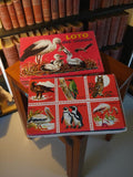 Jeu de loto des oiseaux ancien vintage, jeu de société rétro illustré