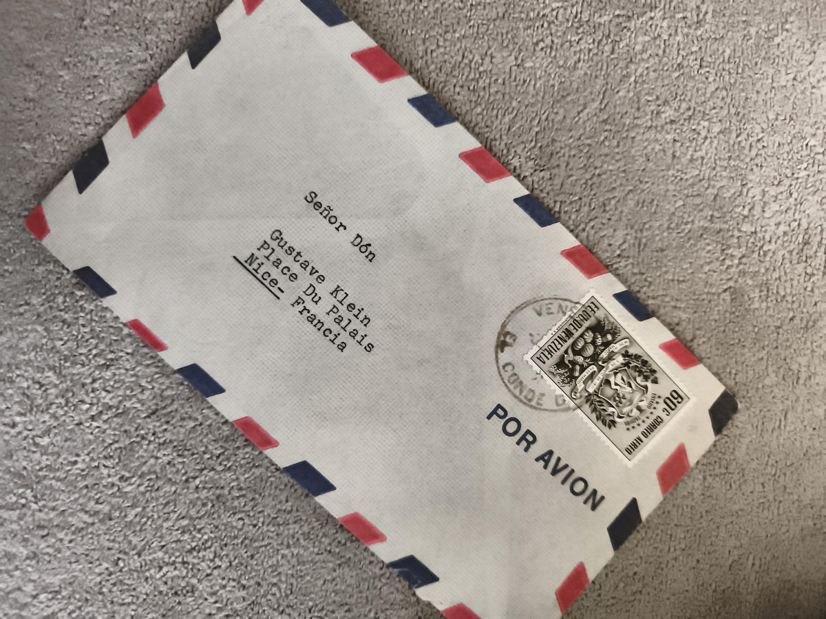 Lettre avion Venezuela Nice timbre 60c estampille philatélie courrier postal