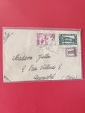 Enveloppe philatélie avec timbres Maroc, affranchissement visible, écriture manu