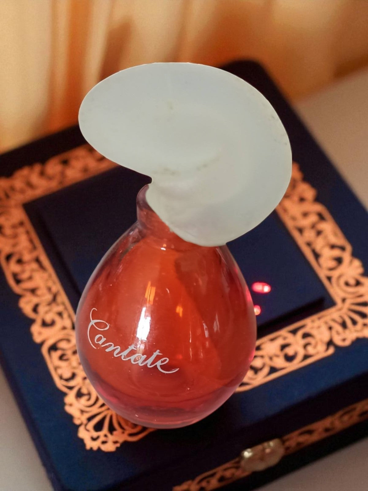Miniature parfum vintage Cantate flacon rétro goutte bouchon coquillage
