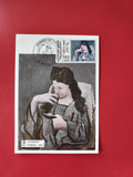 Carte postale philatélie Journée du Timbre 1982 Marseille illustration femme