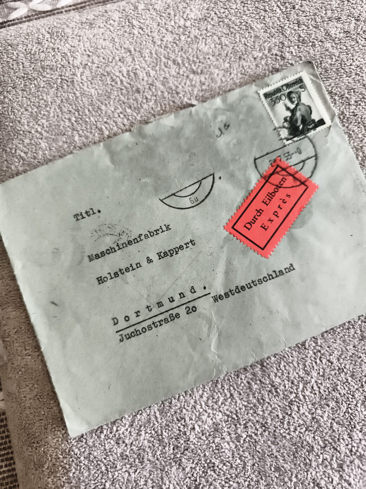 Lettre affranchie timbre Roumanie 350 B Express Dortmund philatélie