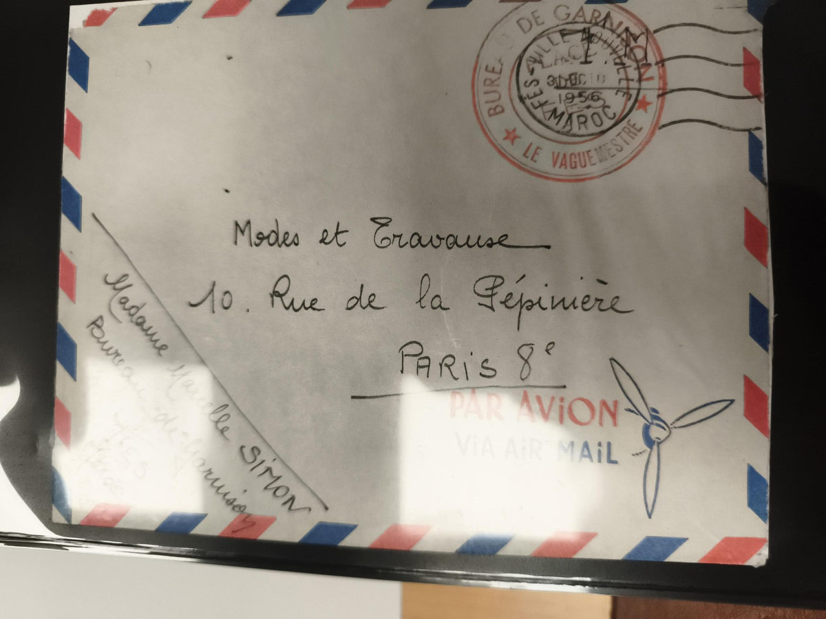 Lettre aérienne Par Avion Maroc 1956 enveloppe philatélie Paris