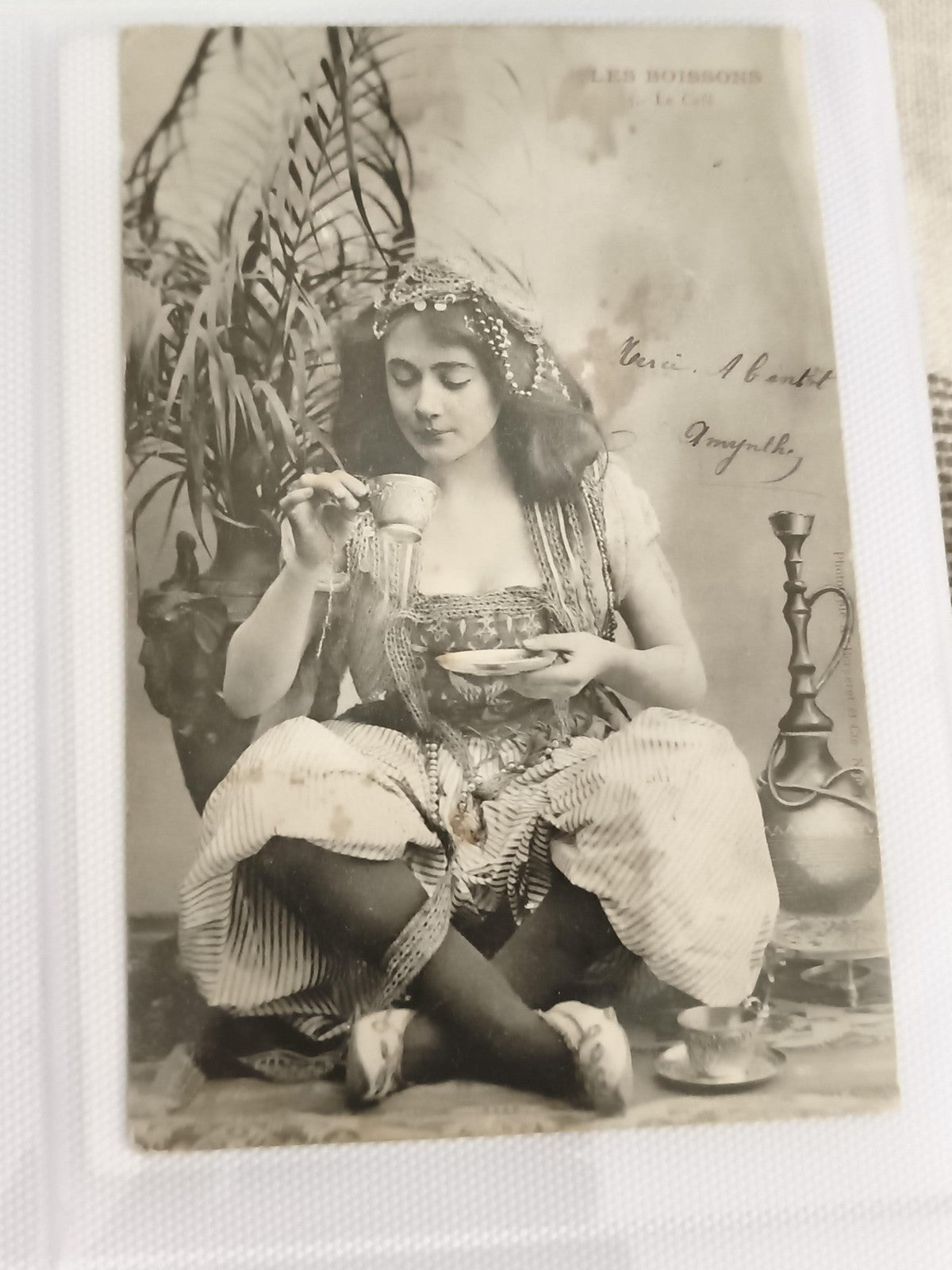 Carte postale ancienne CPA Les Boissons Le Café orientalisme femme costume