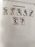 Timbres Madagascar 1991 sports d'hiver série oblitérés philatélie