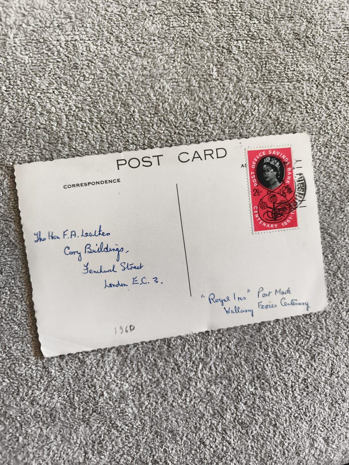 Carte postale timbrée 1960 Royaume-Uni, timbre Post Office Saving Bank, philatél
