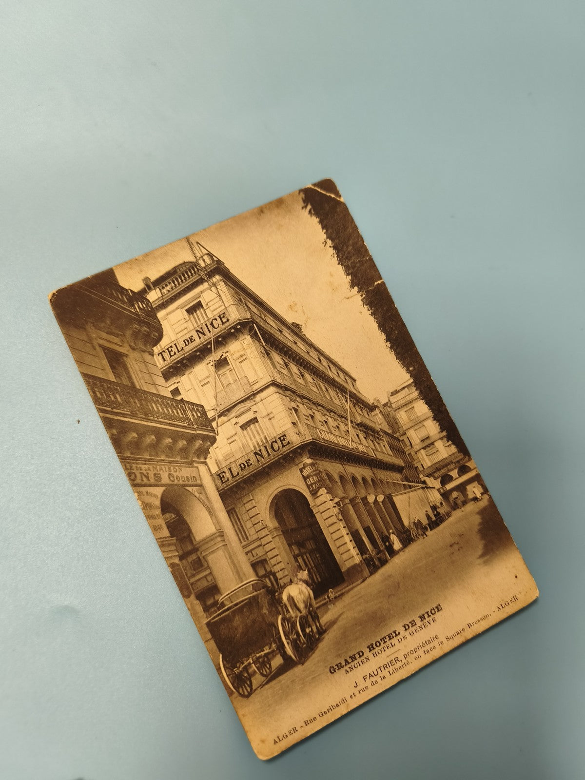 Ancienne carte postale animée Grand Hôtel de Nice vintage collection