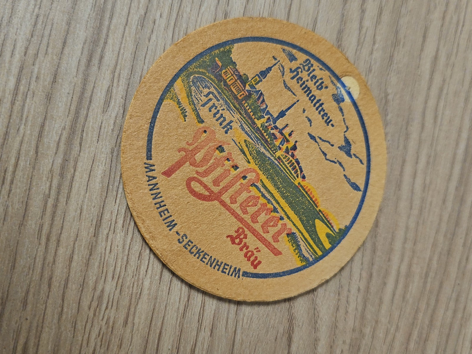 Sous-bock ancien rétro bière Prifterer, collection vintage, rare coaster pub