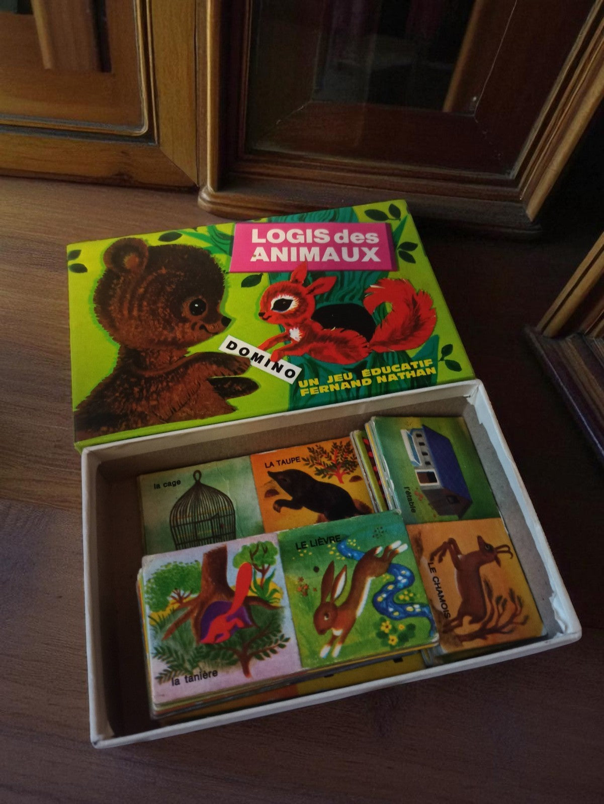 Jeu domino Logis des Animaux Fernand Nathan vintage ancien éducatif années 60