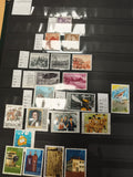 Lot timbres Liechtenstein oblitérés, thématiques arts, costumes, paysages