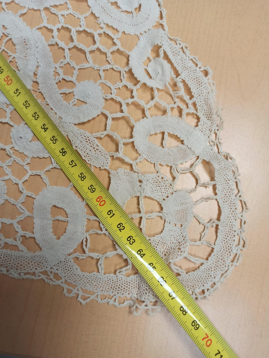 Set de table ancien vintage brodé dentelle crochet fin XIXe, rare, France