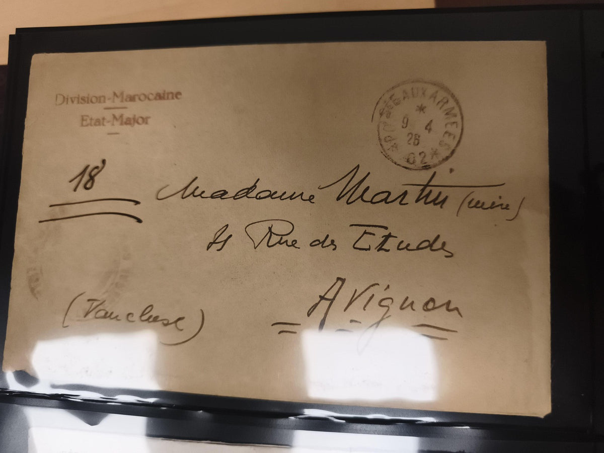 Lettre militaire Division Marocaine Etat-Major 1926 cachet armée Avignon philaté