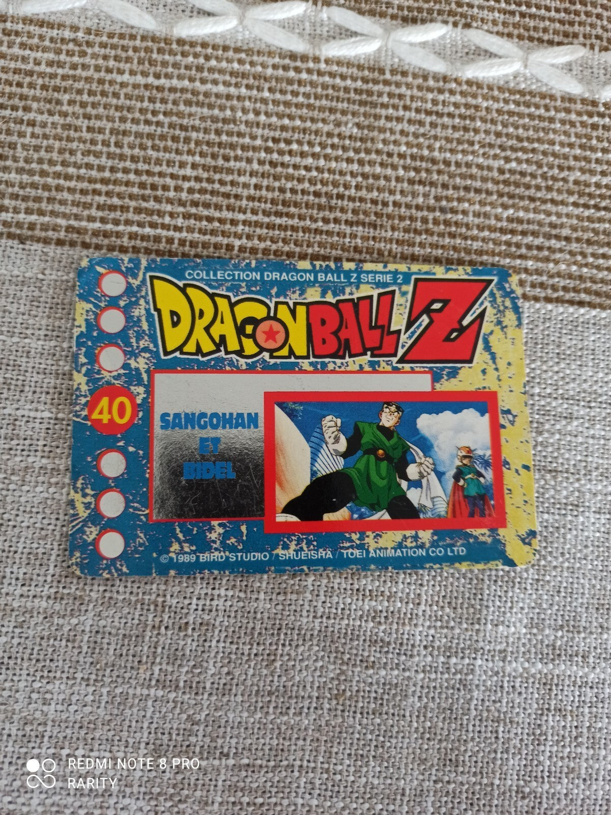 Carte Dragon Ball Z vintage série 2 Bird Studio, visuel Great Saiyaman, brillant