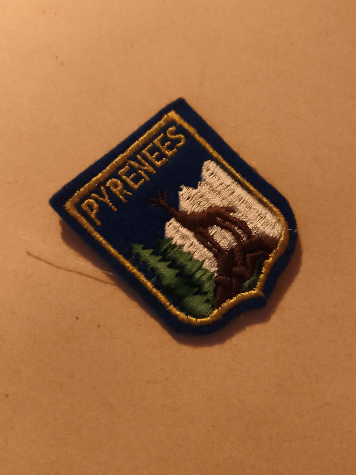Écusson PYRÉNÉES ancien brodé chamois montagne badge vintage patch