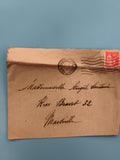 Lettre oblitérée Marseille 1934 timbre 50c philatélie adressée manuscrite (Ref 3