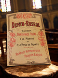 Étiquette publicitaire vintage Dento-Roseol élixir dentifrice, déco rétro pharma