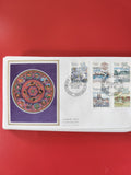 Enveloppe philatélie premier jour Suisse avec timbres Helvetia multicolores