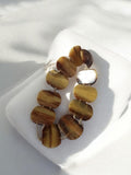 Bracelet vintage ancien fantaisie perles plates marron rétro collection accessoi
