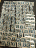 Lot timbres France Cérès 20c bleu oblitérés philatélie XIXe siècle