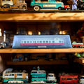 Maquette train SNCF X-3800 vintage, autorail miniature, sous vitrine