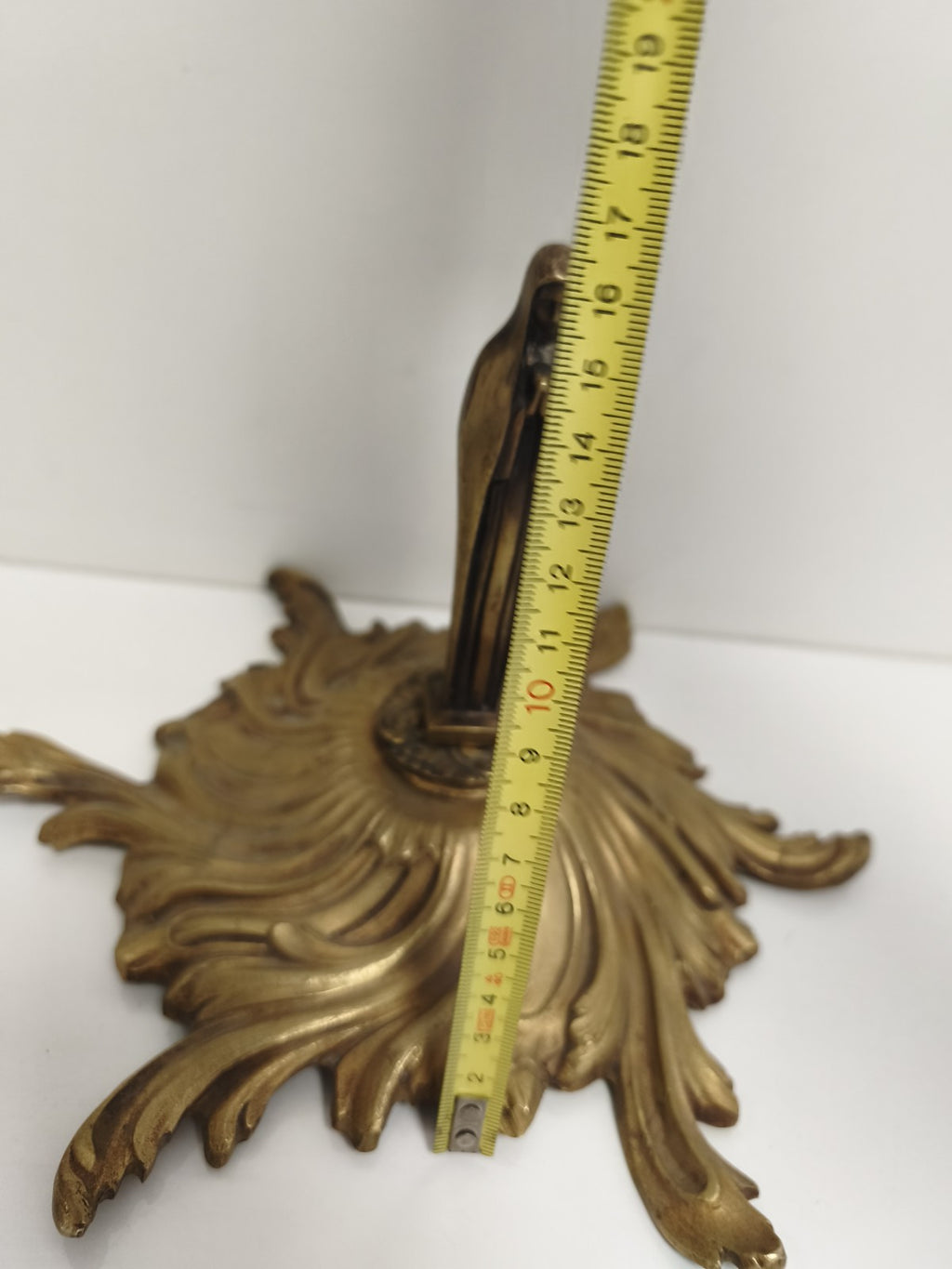 Statue religieuse ancienne bronze doré signée Caullet Vierge socle baroque