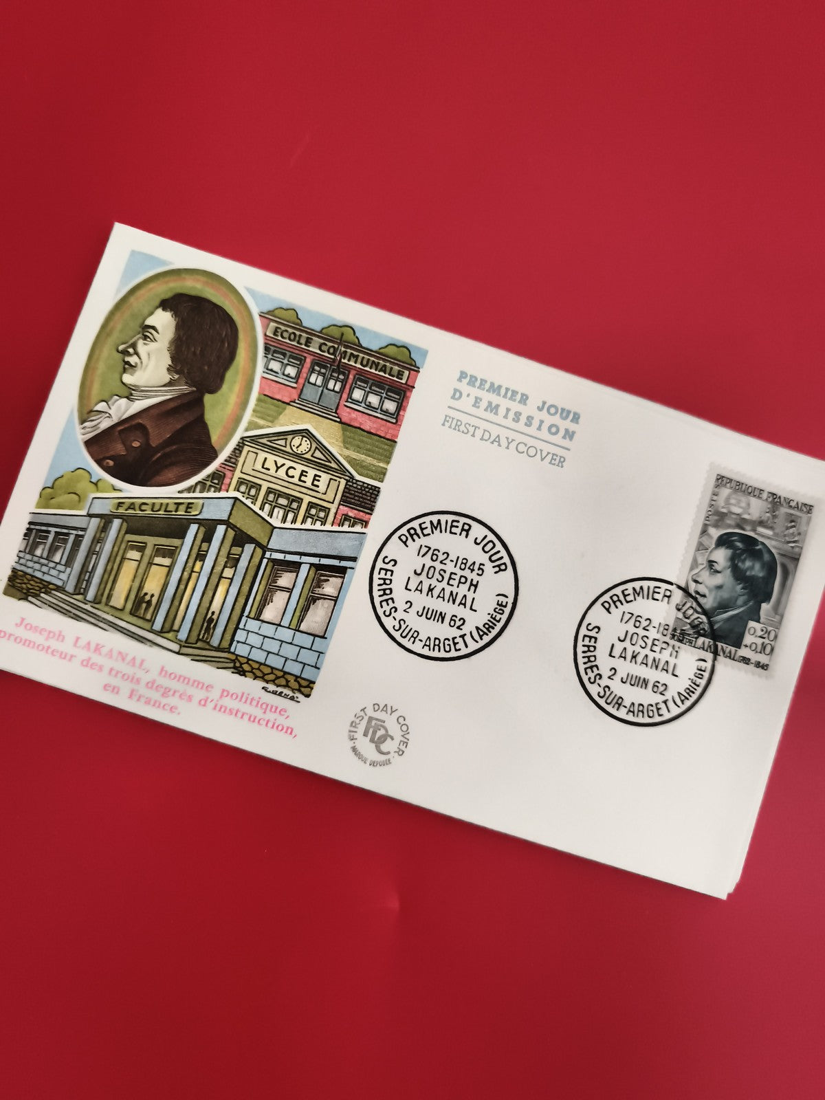 Lettre FDC Premier Jour Joseph Lakanal 1962, Serres-sur-Arget, Philatélie (Ref 1