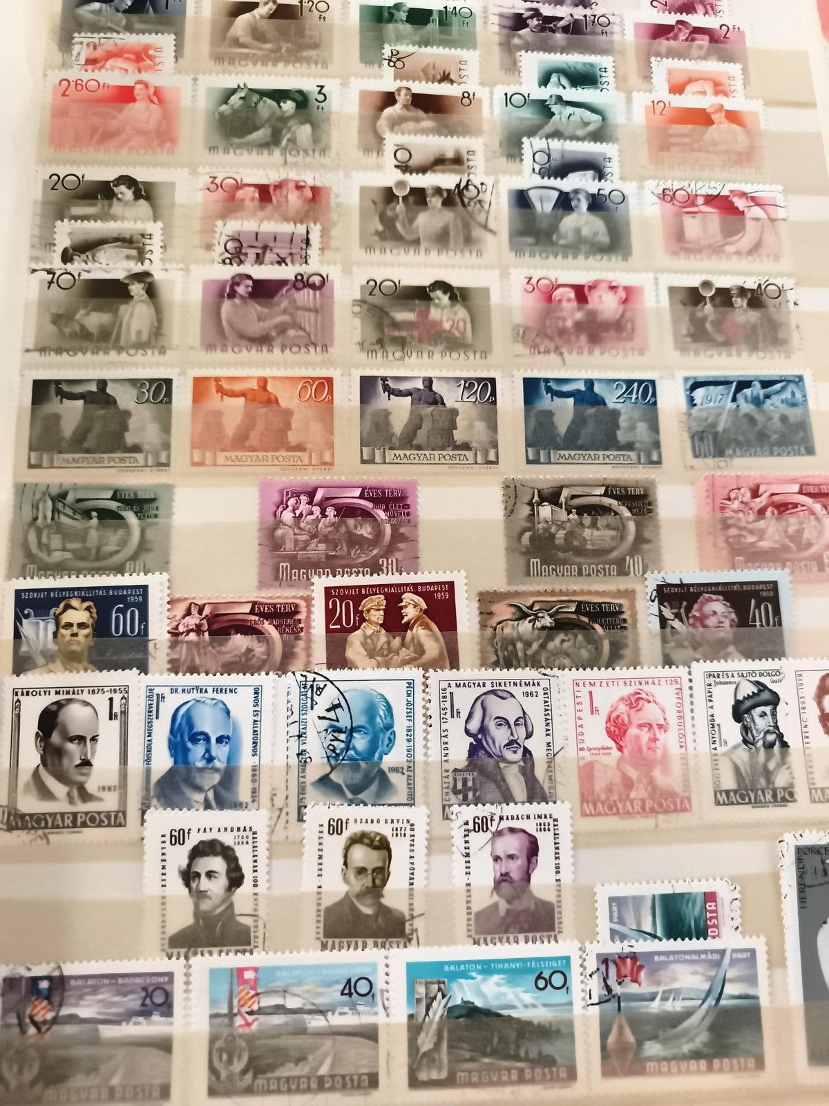 Lot timbres anciens Hongrie MAGYAR POSTA années 50-60 oblitérés et neufs