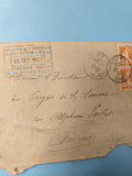 Ancienne enveloppe oblitérée 1929 philatélie Somme timbre 25c vintage