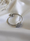 Bague vintage argent probable nuage perlé, anneau ouvert, taille 57, rétro