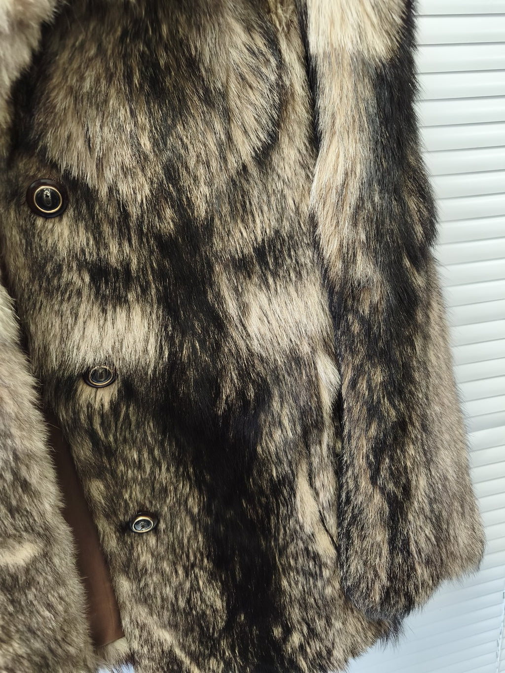 Blouson vintage femme XL ancien veste rétro fourrure vison authentique élégante