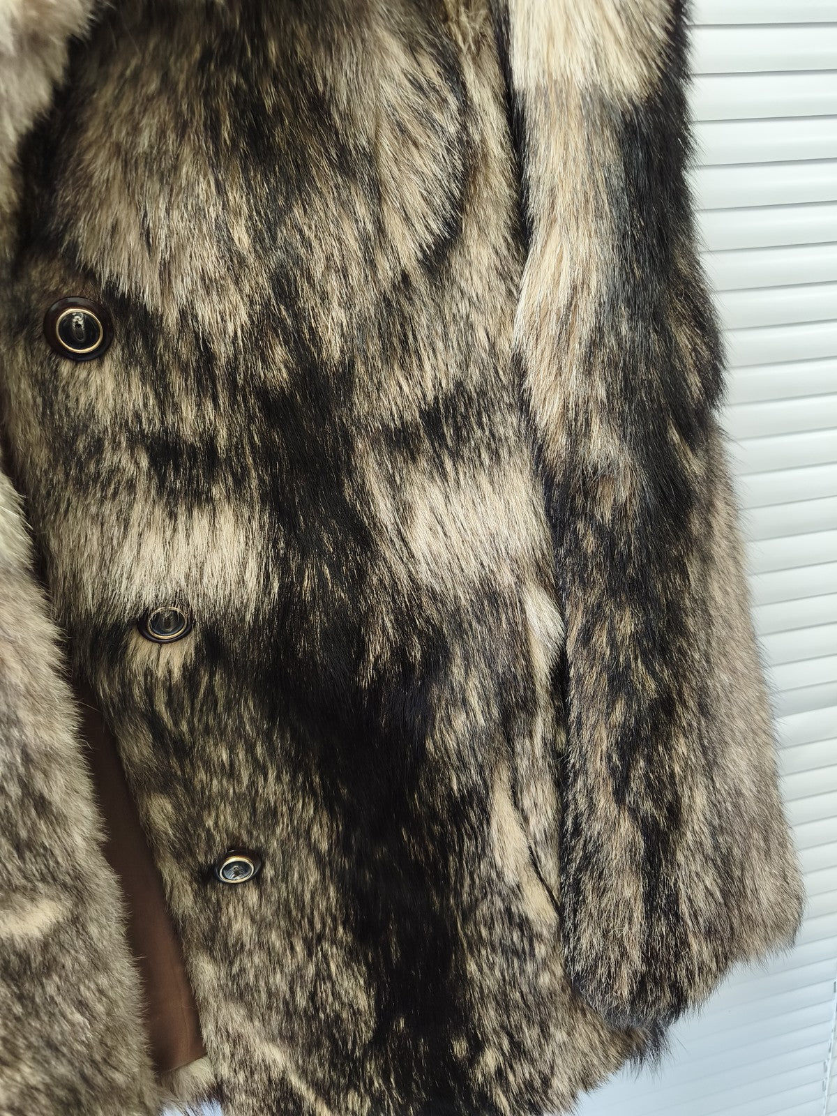 Blouson vintage femme XL ancien veste rétro fourrure vison authentique élégante