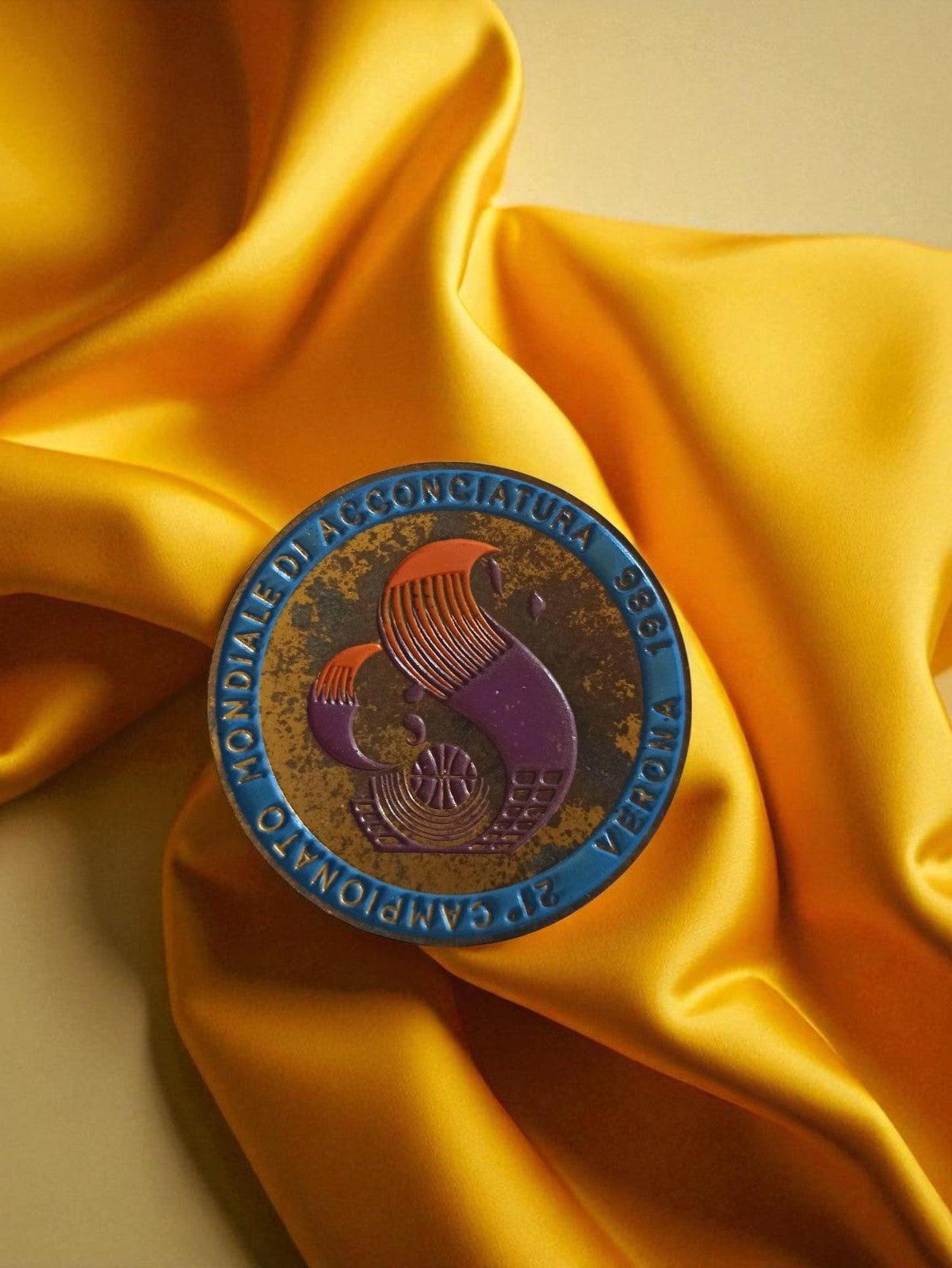 Médaille bronze 2° Campionato Mondiale di Acconciatura 1986 Verona vintage