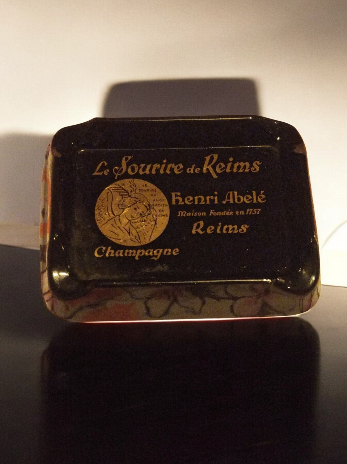 Cendrier vintage Le Sourire de Reims Henri Abelé Champagne déco rétro
