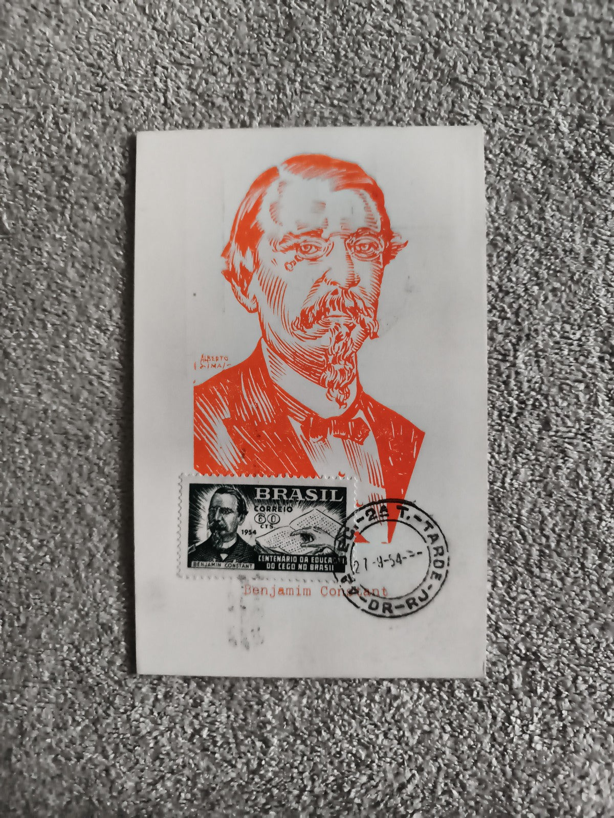 Carte maximum Brésil 1954 Benjamin Constant timbre oblitéré philatélie
