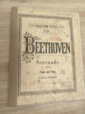 Ancien livre partitions Beethoven Collection Litolff piano flûte Op.8 vintage