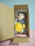 Figurine vintage Peko-chan Fujiya japonaise avec boîte d?origine, tenue bleue