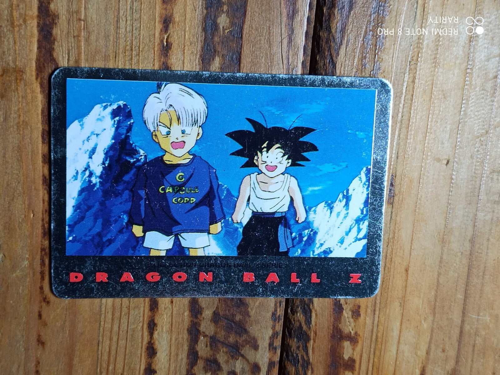 Carte Dragon Ball Z Cardass vintage Trunks Goten rare, bordure noire, animé
