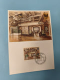 Carte postale philatélie Liechtenstein salle intérieure, oblitérée Vaduz 1981
