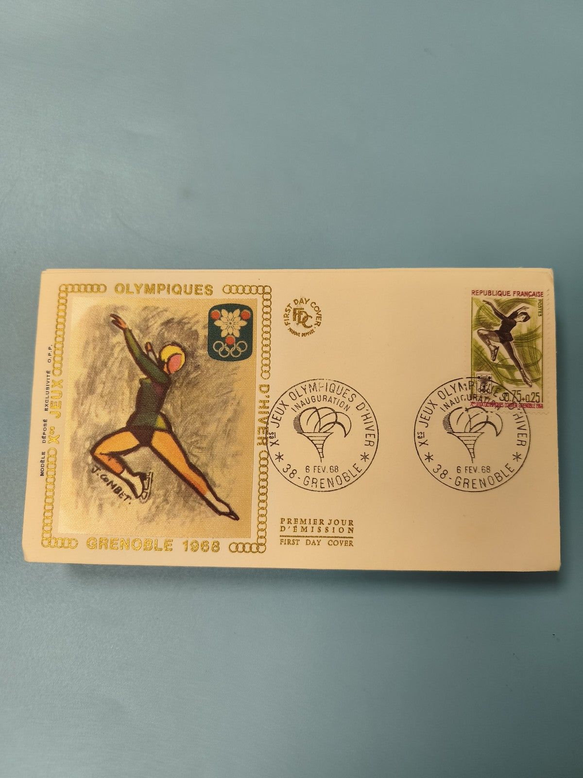 Enveloppe ancienne philatélie Grenoble 1968 Jeux Olympiques hiver FDC