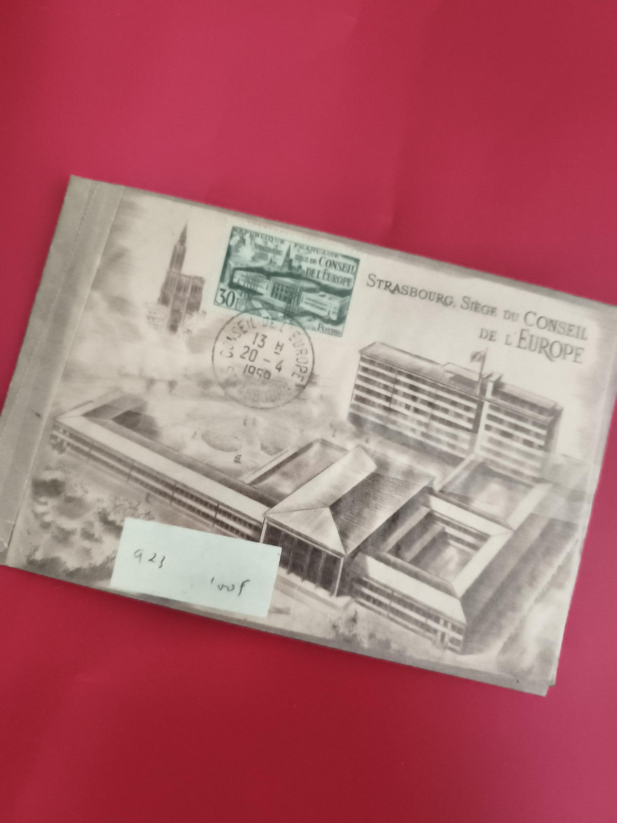 Lettre premier jour Strasbourg Conseil de l’Europe 1959 timbre 30c philatélie