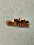 Vintage pin's Mexico chapeau sombrero, émaillé rouge et doré, collection