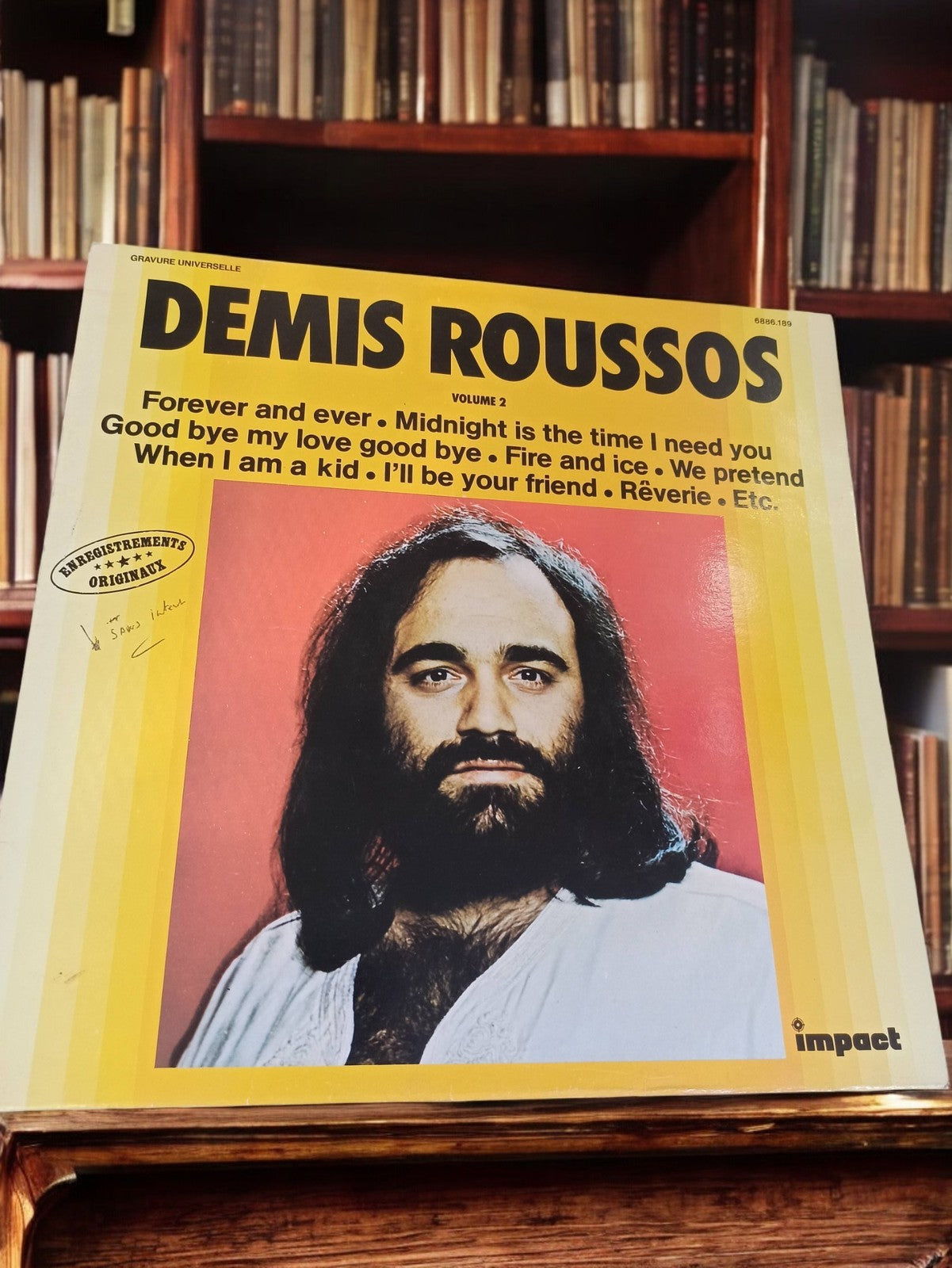 Vinyle 33 tours Demis Roussos Volume 2 vintage années 70 disque rétro Impact