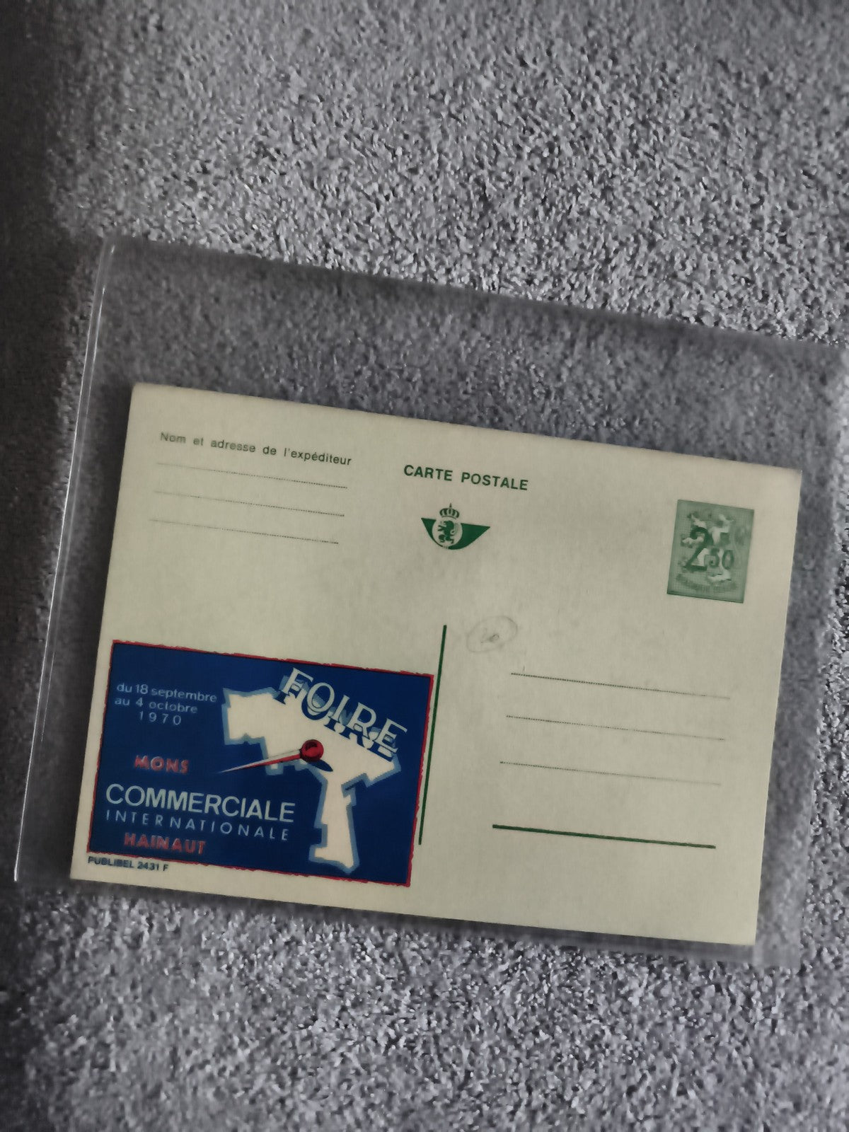 Carte postale Foire Commerciale Mons 1970 Hainaut philatélie timbre préoblitéré