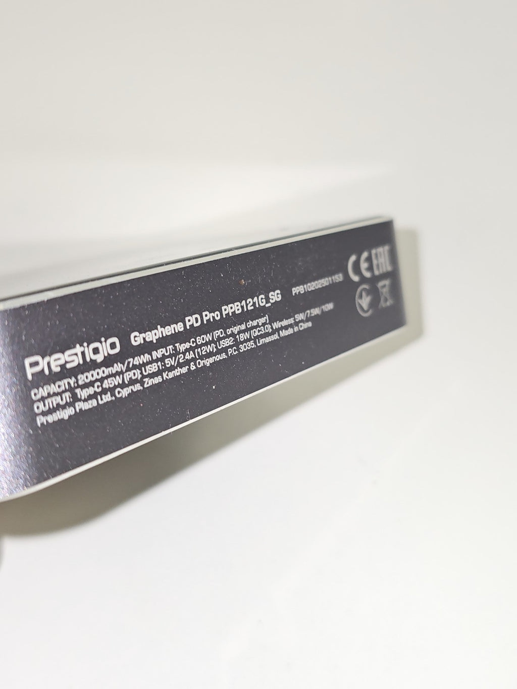 Batterie externe Prestigio Graphene PPB121G_SG 12000mAh portable rechargeable US