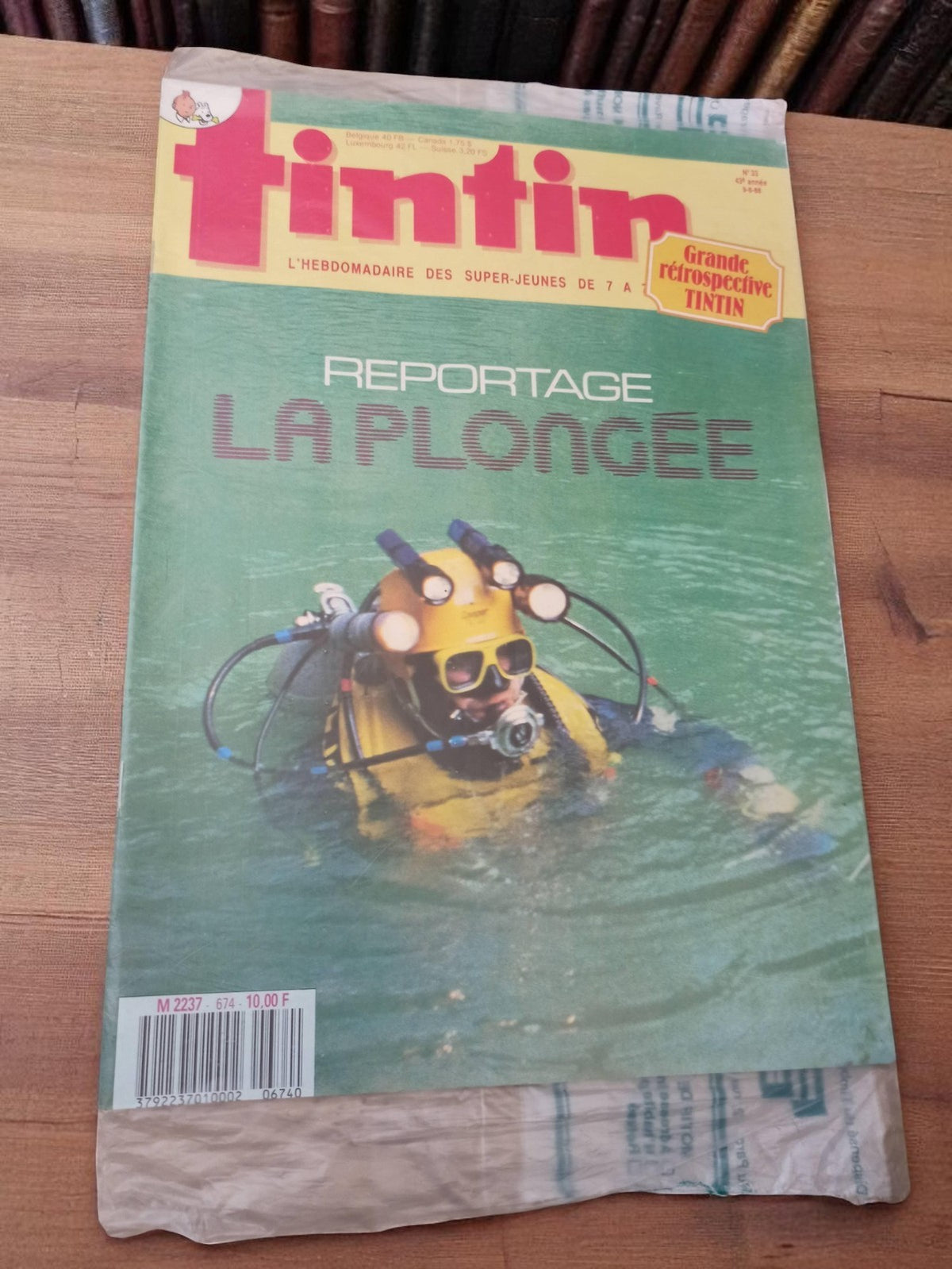 Tintin-Magazin, Vintage, neu, originalverpackt, Reportage über Tauchen, Retrospektive, Sammlerstück