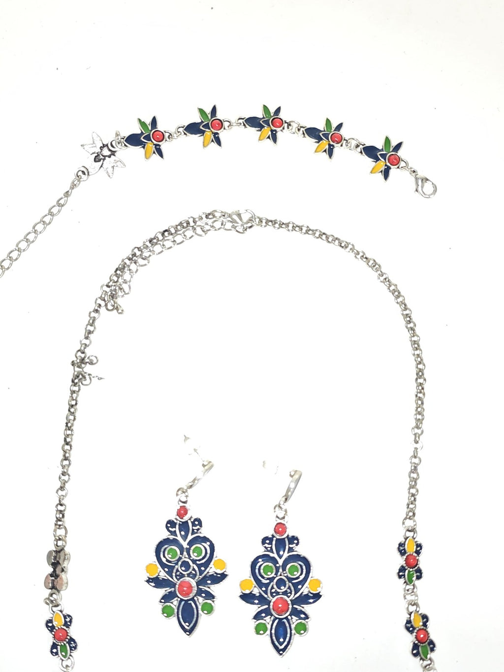 Parure ancienne fantaisie style berbère vintage, bijoux ethniques d'occasion