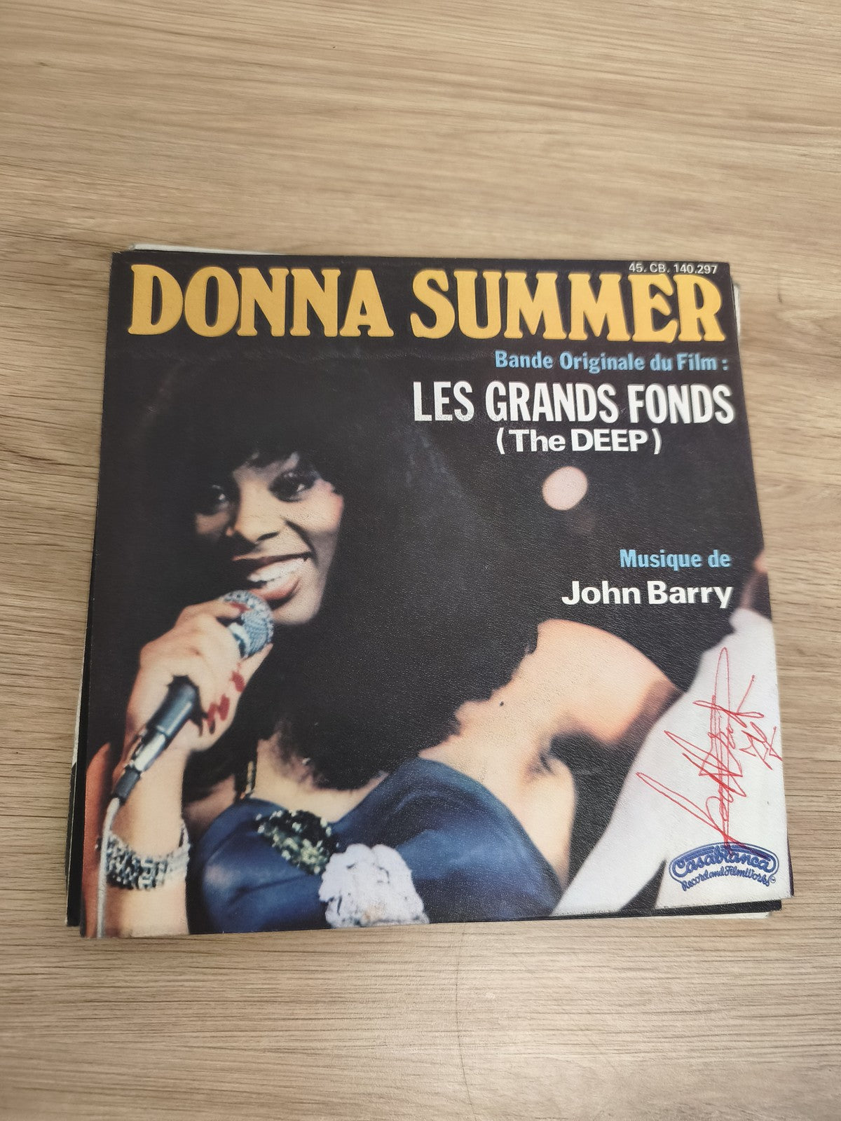 Vinyle 45T Donna Summer Les Grands Fonds The Deep BOF John Barry pochette photo