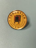 Vintage pin's Crozatier déco fauteuil jaune ancien badge collection