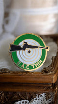 Insigne vintage E.A.C THIN cible tir émaillé vert badge ancien pin enamel